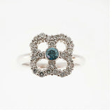 【ju279】 リング Pt900 プラチナ ブルーダイヤモンド ダイヤモンド 0.4ct/0.12ct 12号 未使用【中古】レディース
