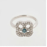 【ju279】 リング Pt900 プラチナ ブルーダイヤモンド ダイヤモンド 0.4ct/0.12ct 12号 未使用【中古】レディース