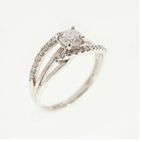【ju281】 リング Pt900 プラチナ ダイヤモンド 0.34ct/0.10ct 11号 未使用【中古】レディース