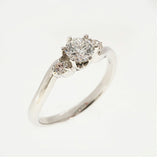【ju286】 リング Pt900 プラチナ ダイヤモンド 0.329ct/0.100ct 12号 未使用【中古】レディース