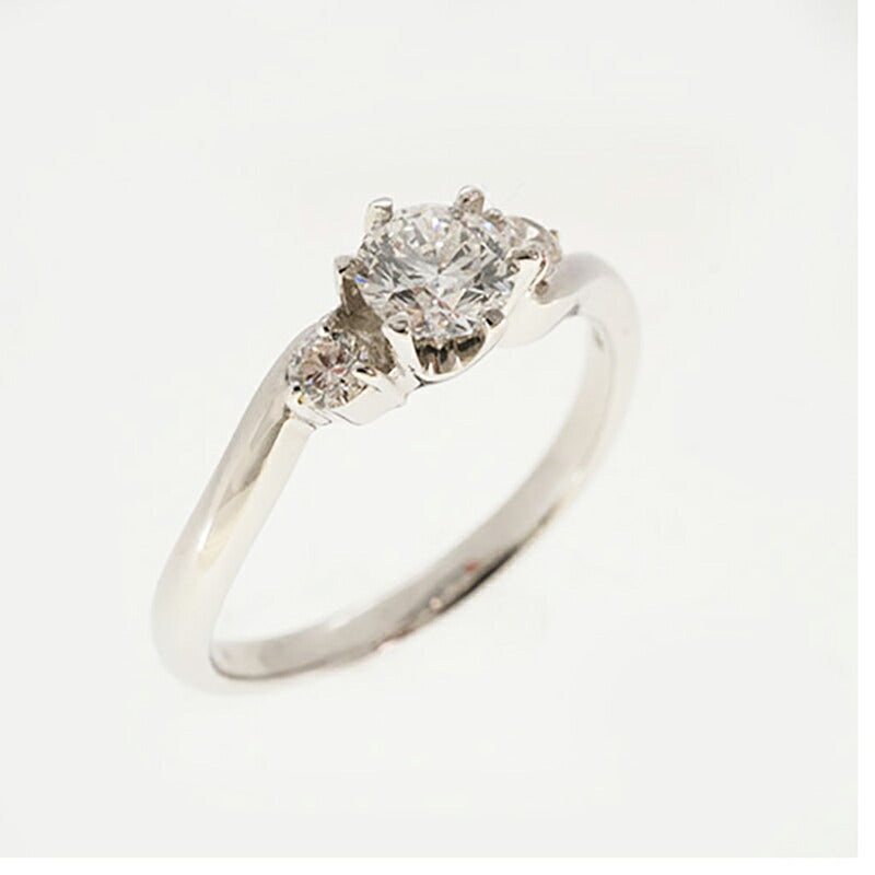 【ju286】 リング Pt900 プラチナ ダイヤモンド 0.329ct/0.100ct 12号 未使用【中古】レディース