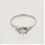 【ju286】 リング Pt900 プラチナ ダイヤモンド 0.329ct/0.100ct 12号 未使用【中古】レディース