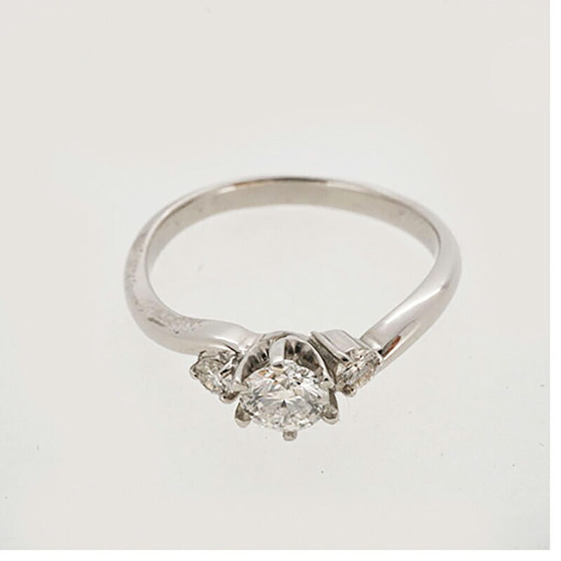 【ju286】 リング Pt900 プラチナ ダイヤモンド 0.329ct/0.100ct 12号 未使用【中古】レディース
