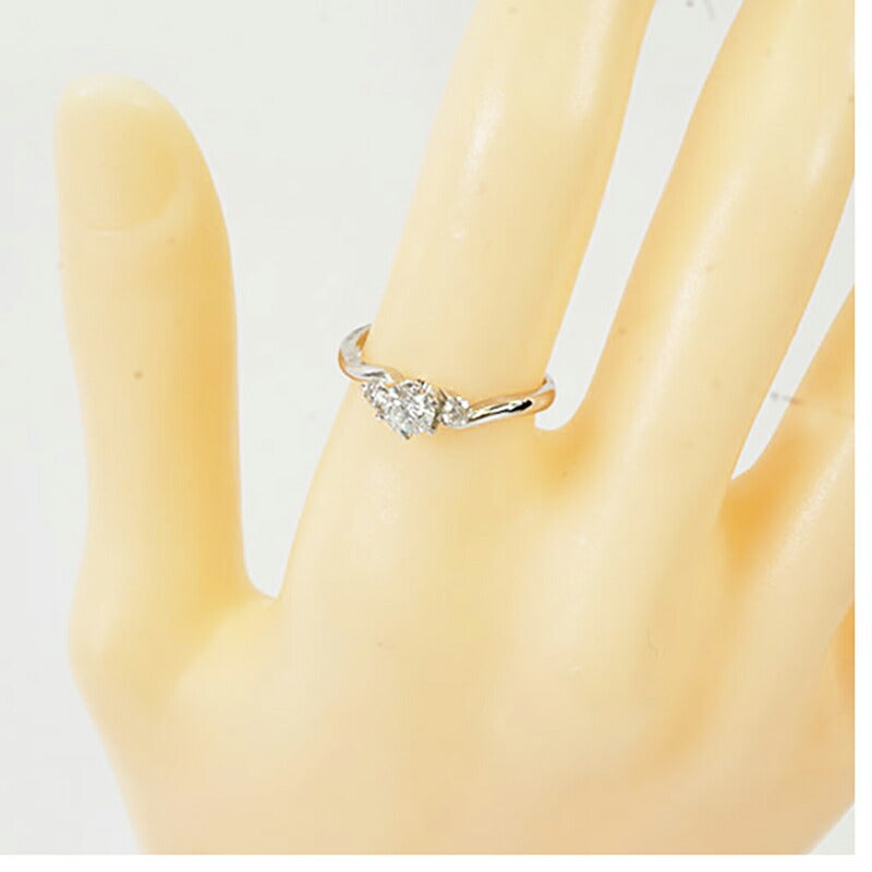 【ju286】 リング Pt900 プラチナ ダイヤモンド 0.329ct/0.100ct 12号 未使用【中古】レディース
