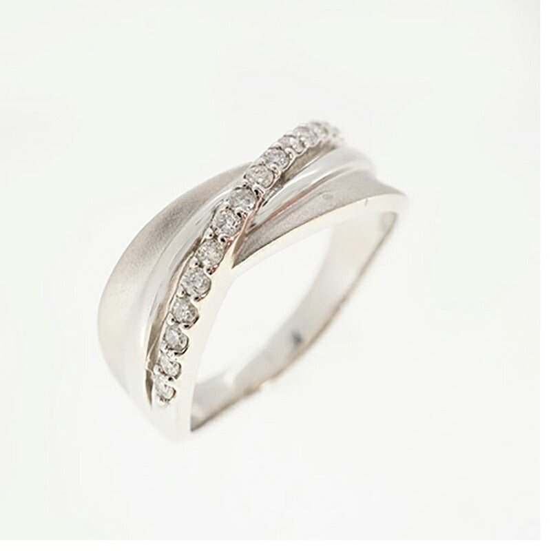 【ju289】 リング Pt950 プラチナ ダイヤモンド 0.18ct 13号 未使用【中古】レディース