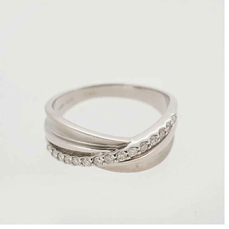 【ju289】 リング Pt950 プラチナ ダイヤモンド 0.18ct 13号 未使用【中古】レディース