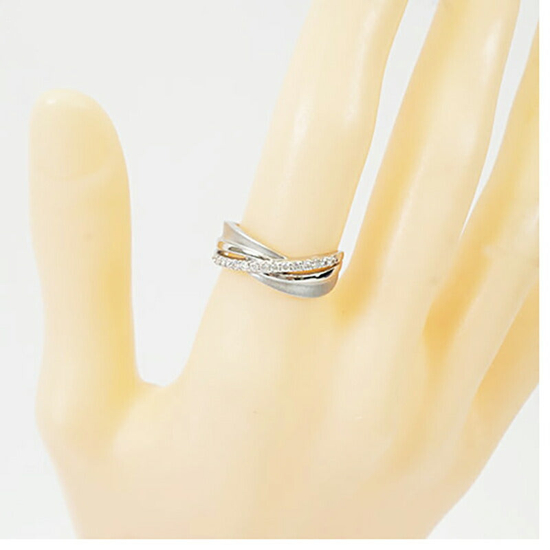 【ju289】 リング Pt950 プラチナ ダイヤモンド 0.18ct 13号 未使用【中古】レディース