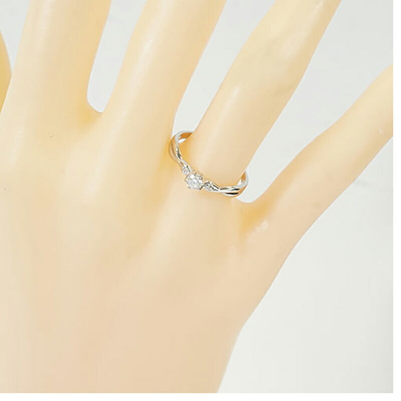 【ju294】 リング Pt950 プラチナ ダイヤモンド 0.15ct 5号 未使用【中古】レディース