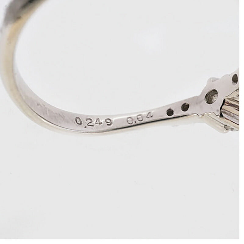 【ju322】 リング Pt900 プラチナ ダイヤモンド 0.249ct/0.04ct 10.5号 未使用【中古】レディース