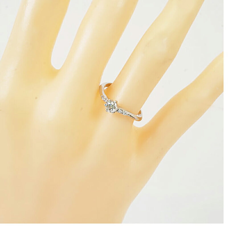 【ju322】 リング Pt900 プラチナ ダイヤモンド 0.249ct/0.04ct 10.5号 未使用【中古】レディース