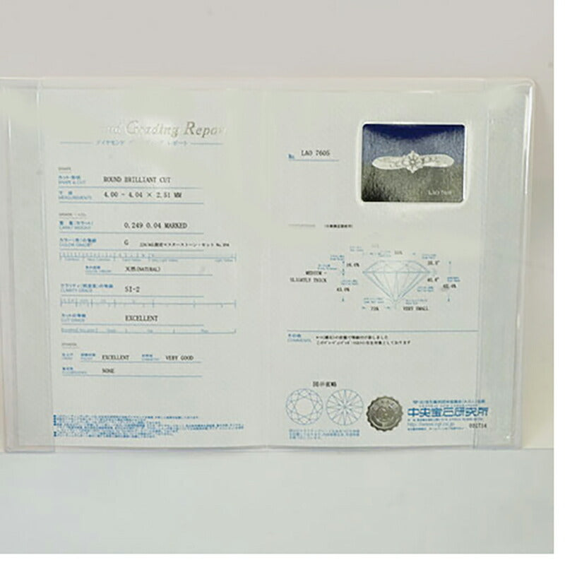 【ju322】 リング Pt900 プラチナ ダイヤモンド 0.249ct/0.04ct 10.5号 未使用【中古】レディース
