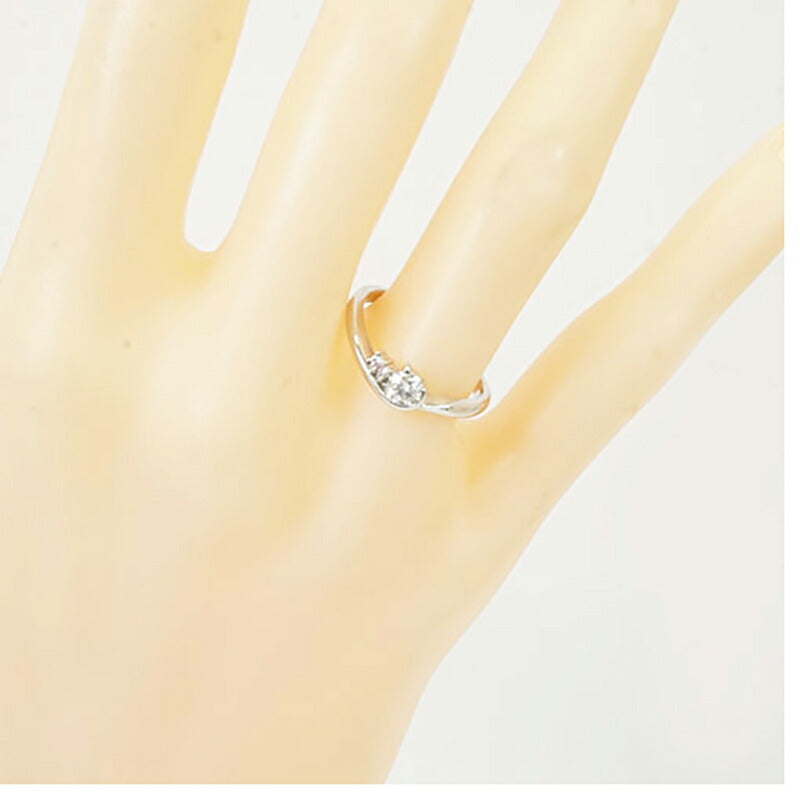 【ju324】 リング Pt900 プラチナ ピンクダイヤモンド ダイヤモンド 0.207ct/0.018ct 10.5号 未使用【中古】レディース