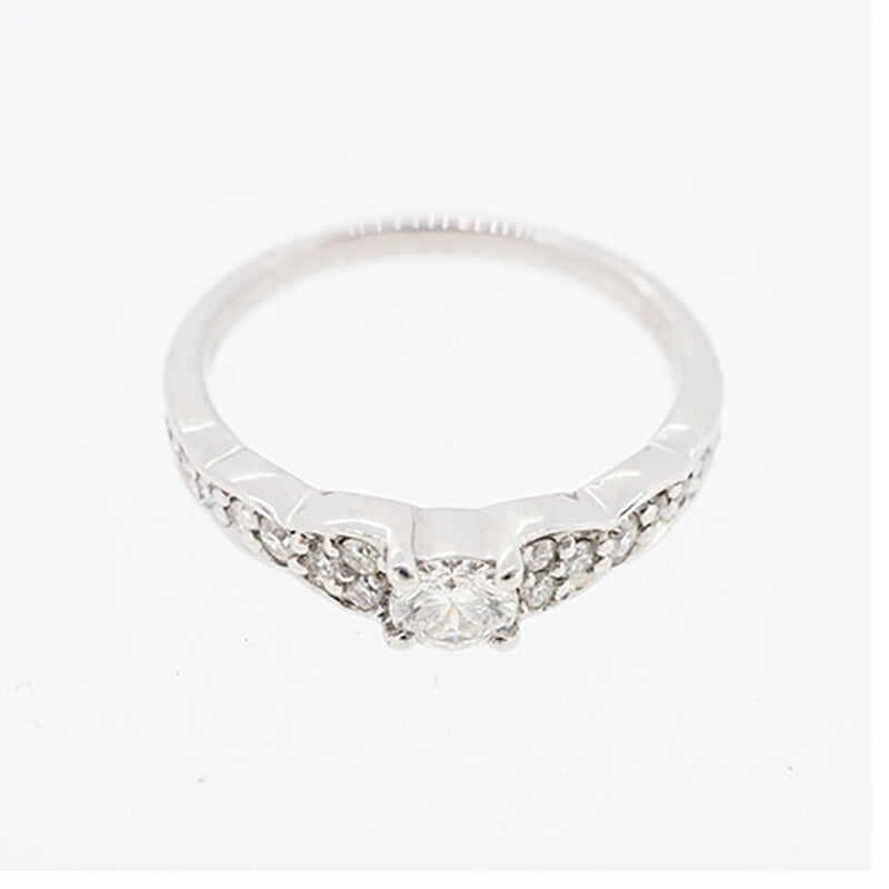 【ju326】 リング Pt900 プラチナ ダイヤモンド 0.200ct/0.15ct 10号 未使用【中古】レディース