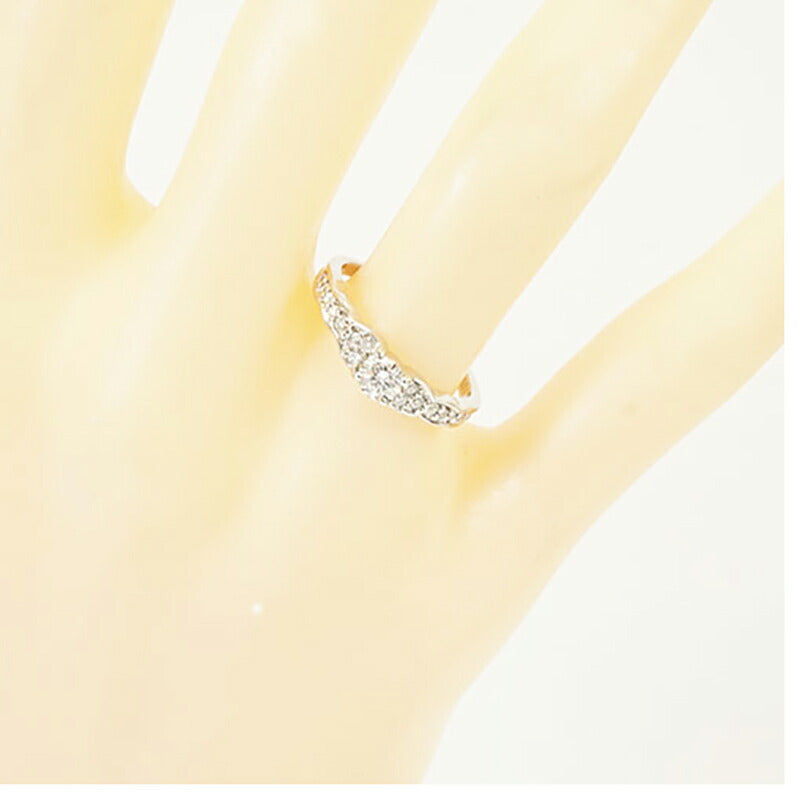 【ju326】 リング Pt900 プラチナ ダイヤモンド 0.200ct/0.15ct 10号 未使用【中古】レディース
