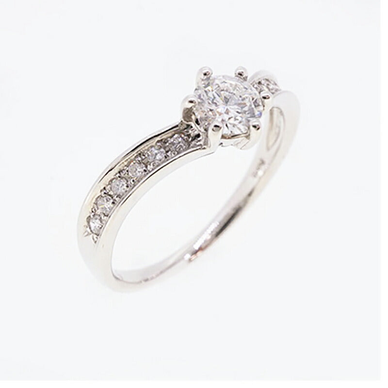 【ju330】 リング Pt900 プラチナ ダイヤモンド 0.302ct/0.100ct 11.5号 未使用【中古】レディース