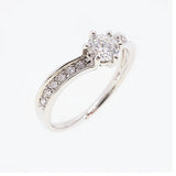 【ju330】 リング Pt900 プラチナ ダイヤモンド 0.302ct/0.100ct 11.5号 未使用【中古】レディース