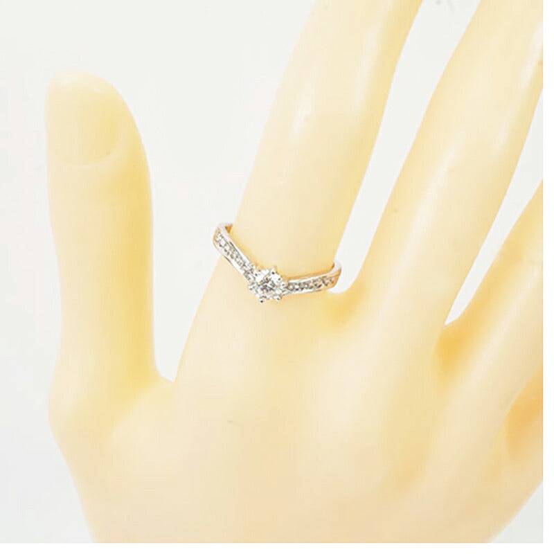 【ju330】 リング Pt900 プラチナ ダイヤモンド 0.302ct/0.100ct 11.5号 未使用【中古】レディース