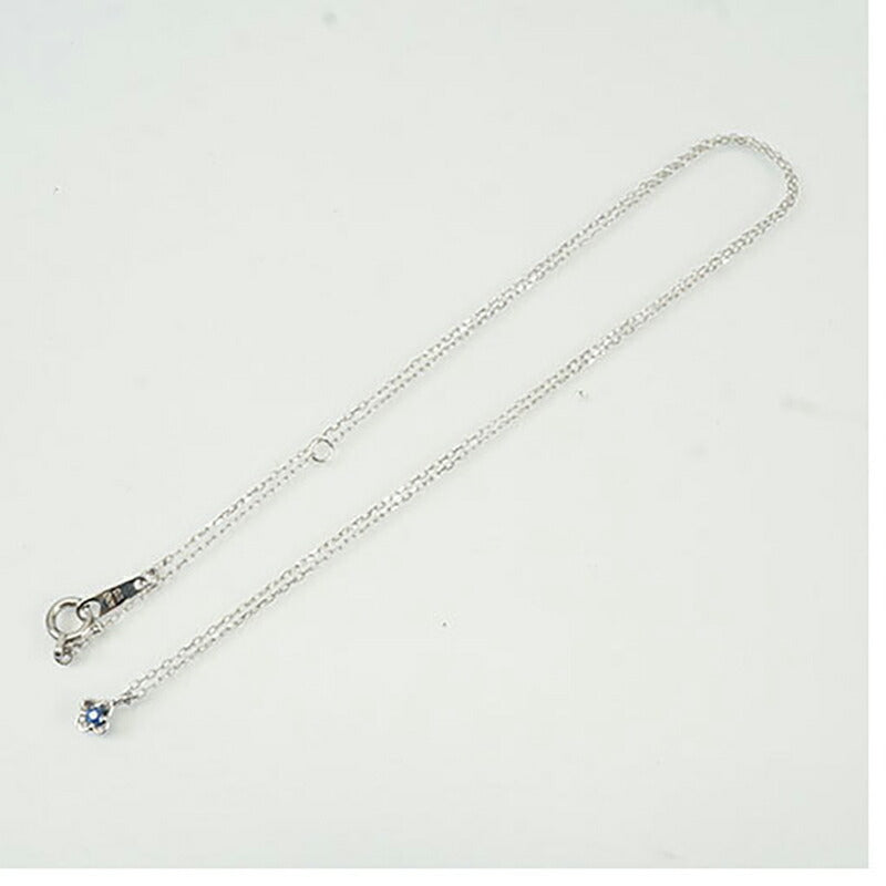 【jv371】 ネックレス K10WG ホワイトゴールド ダイヤモンド サファイア 未使用【中古】レディース