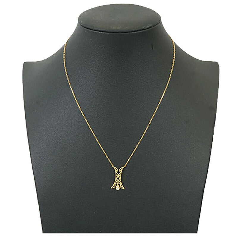 【jv395】 ネックレス K18YG イエローゴールド ダイヤモンド 0.04ct 未使用【中古】レディース