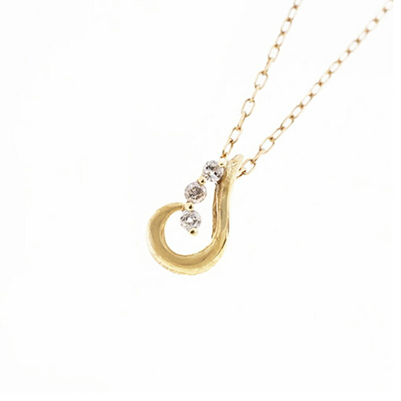 【jv399】 ネックレス K10YG イエローゴールド ダイヤモンド 0.02ct 未使用【中古】レディース