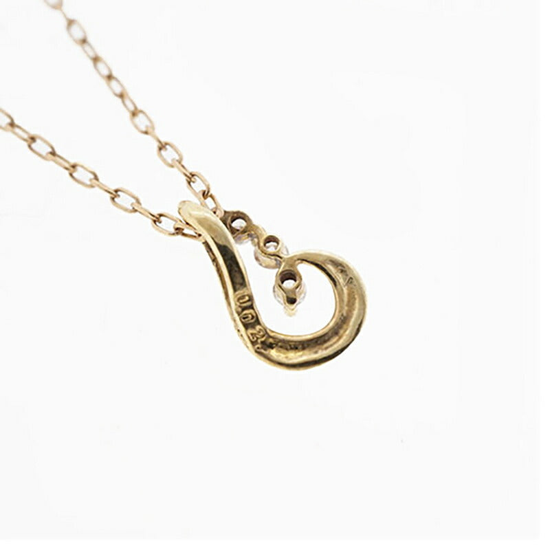【jv399】 ネックレス K10YG イエローゴールド ダイヤモンド 0.02ct 未使用【中古】レディース