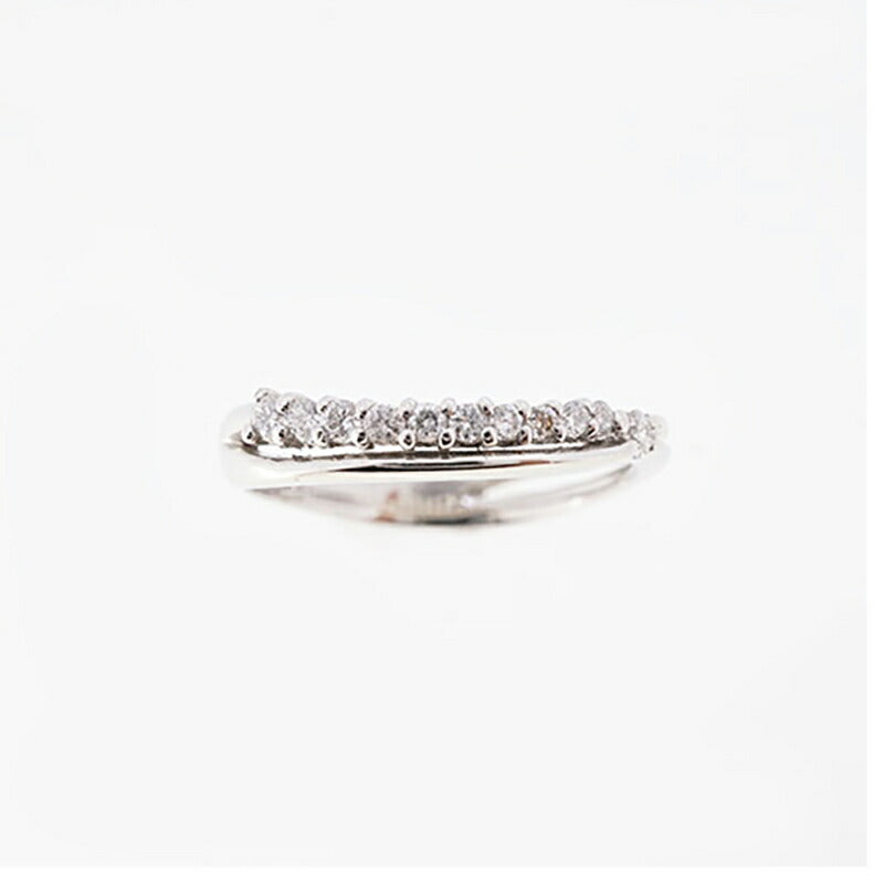 【jv403】 リング Pt900 プラチナ ダイヤモンド 0.17ct 10号 未使用【中古】レディース