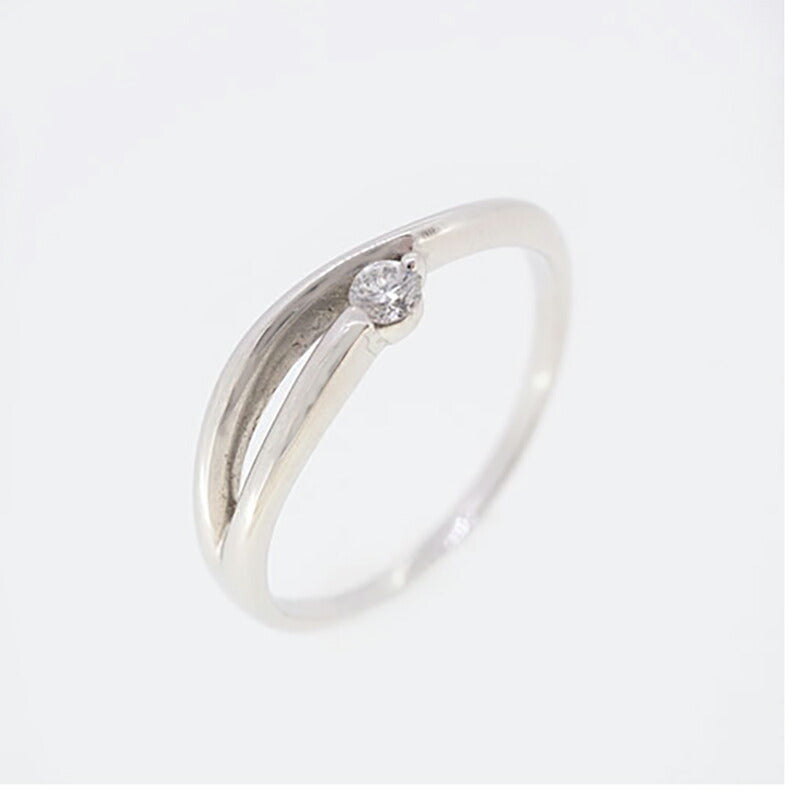 【jv406】 リング 一粒ダイヤ Pt950 プラチナ ダイヤモンド 0.05ct 10号 未使用【中古】レディース