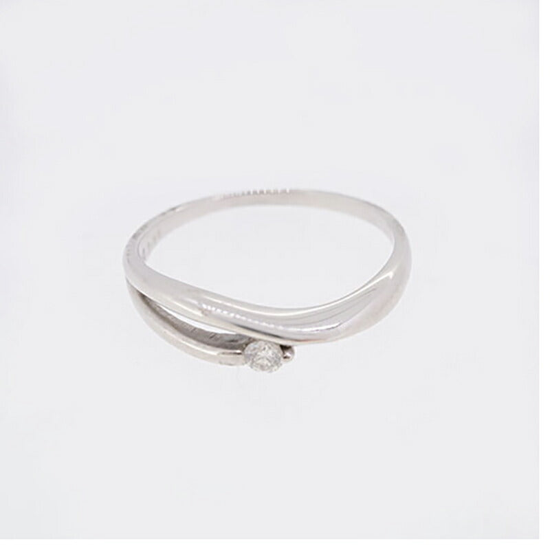 【jv406】 リング 一粒ダイヤ Pt950 プラチナ ダイヤモンド 0.05ct 10号 未使用【中古】レディース