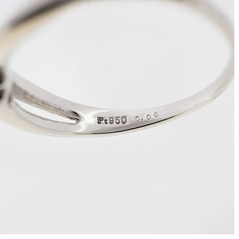 【jv406】 リング 一粒ダイヤ Pt950 プラチナ ダイヤモンド 0.05ct 10号 未使用【中古】レディース