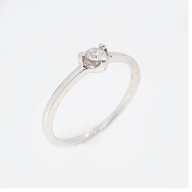 【jv411】 リング ハートモチーフ Pt950 プラチナ ダイヤモンド 0.1ct 10号 未使用【中古】レディース