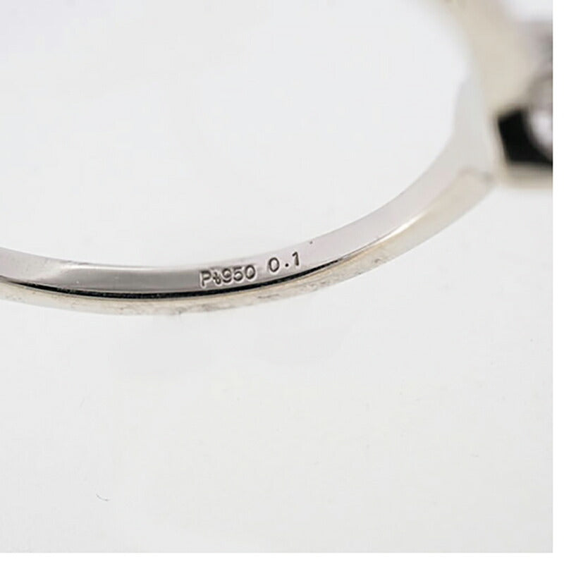 【jv411】 リング ハートモチーフ Pt950 プラチナ ダイヤモンド 0.1ct 10号 未使用【中古】レディース