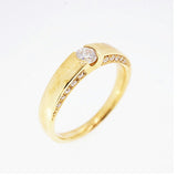 【jv415】 リング K18YG イエローゴールド ダイヤモンド 0.180ct/0.11ct 12号 未使用【中古】レディース
