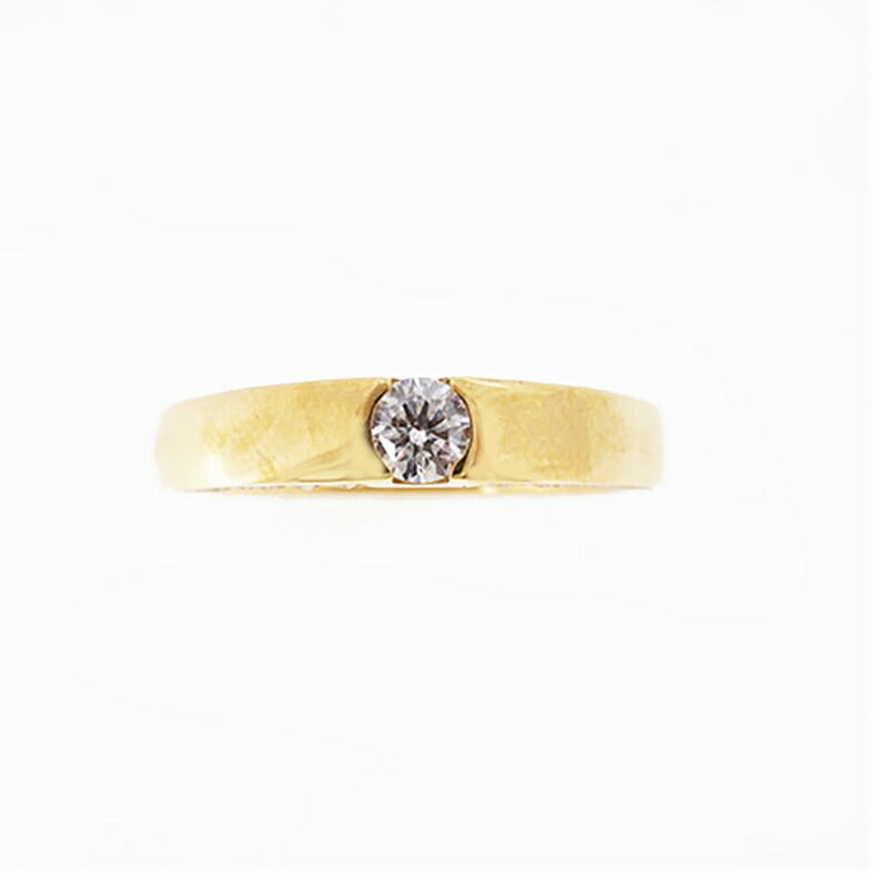 【jv415】 リング K18YG イエローゴールド ダイヤモンド 0.180ct/0.11ct 12号 未使用【中古】レディース