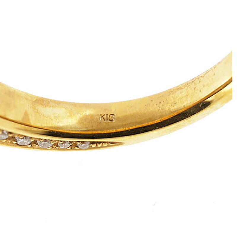 【jv415】 リング K18YG イエローゴールド ダイヤモンド 0.180ct/0.11ct 12号 未使用【中古】レディース