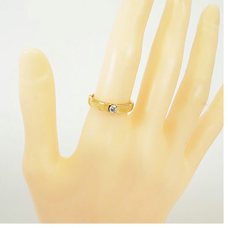 【jv415】 リング K18YG イエローゴールド ダイヤモンド 0.180ct/0.11ct 12号 未使用【中古】レディース