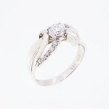 【jv434】 リング Pt900 プラチナ ダイヤモンド 0.39ct/0.15ct 12.5号 未使用【中古】レディース