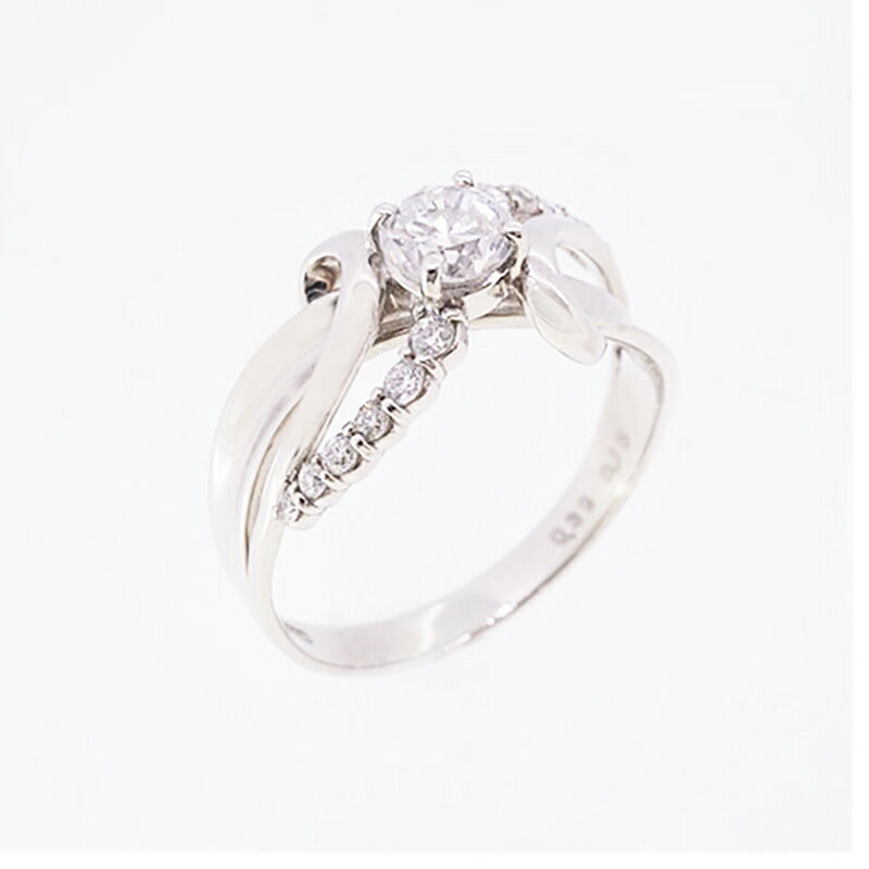 【jv434】 リング Pt900 プラチナ ダイヤモンド 0.39ct/0.15ct 12.5号 未使用【中古】レディース