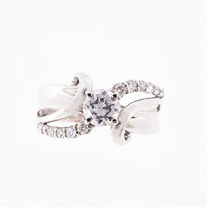 【jv434】 リング Pt900 プラチナ ダイヤモンド 0.39ct/0.15ct 12.5号 未使用【中古】レディース