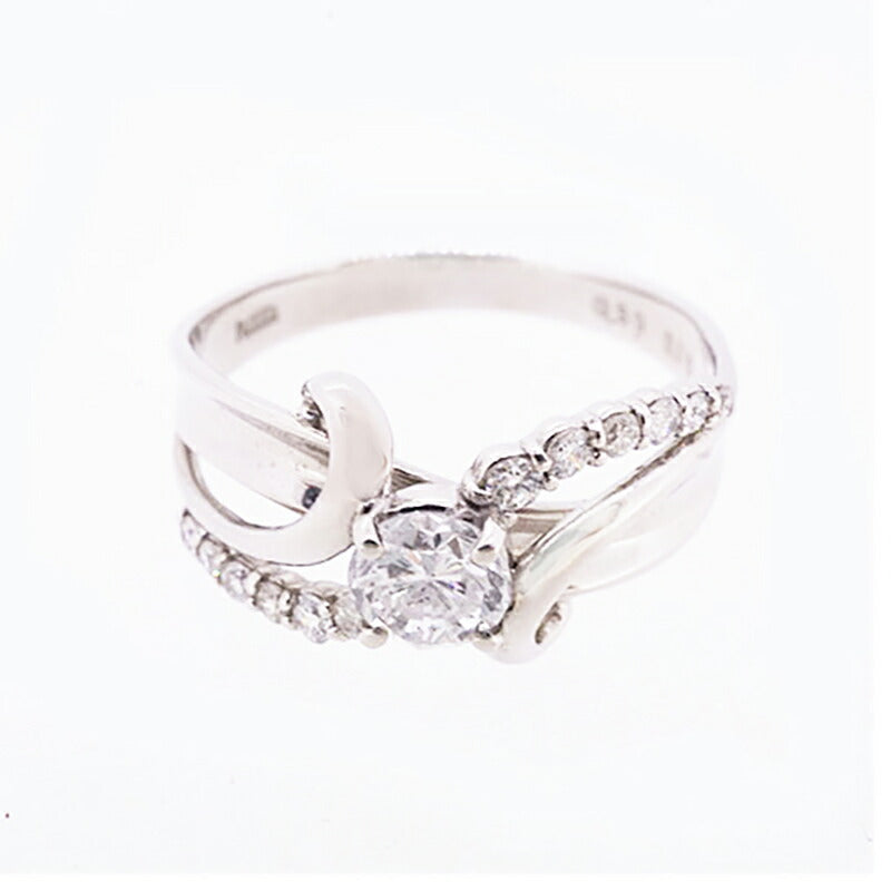 【jv434】 リング Pt900 プラチナ ダイヤモンド 0.39ct/0.15ct 12.5号 未使用【中古】レディース