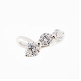 【jv436】 リング Pt900 プラチナ ダイヤモンド 0.49ct/0.24ct 9号 未使用【中古】レディース