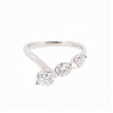 【jv436】 リング Pt900 プラチナ ダイヤモンド 0.49ct/0.24ct 9号 未使用【中古】レディース