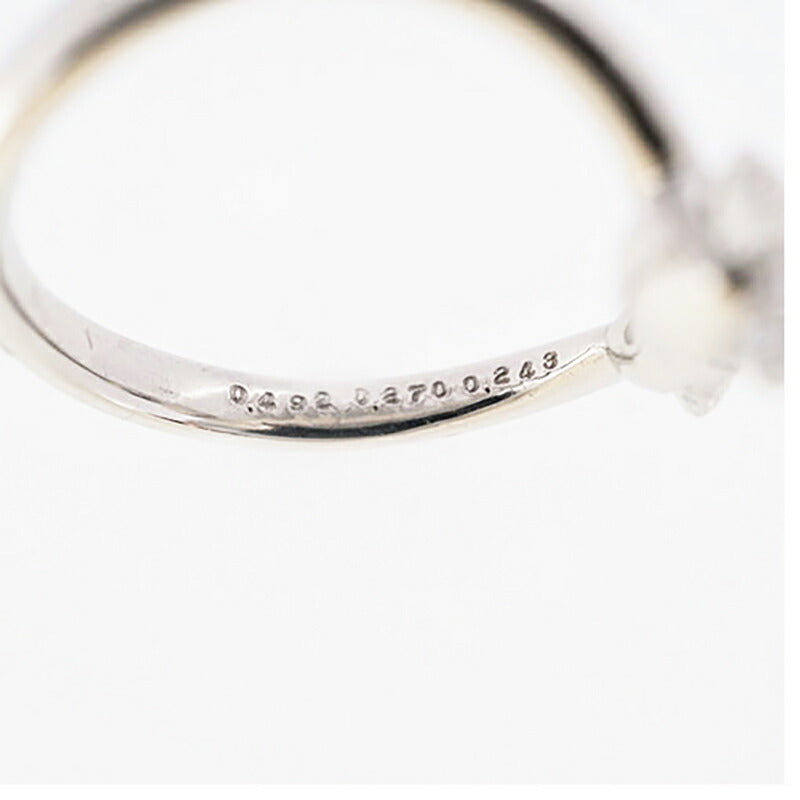 【jv436】 リング Pt900 プラチナ ダイヤモンド 0.49ct/0.24ct 9号 未使用【中古】レディース