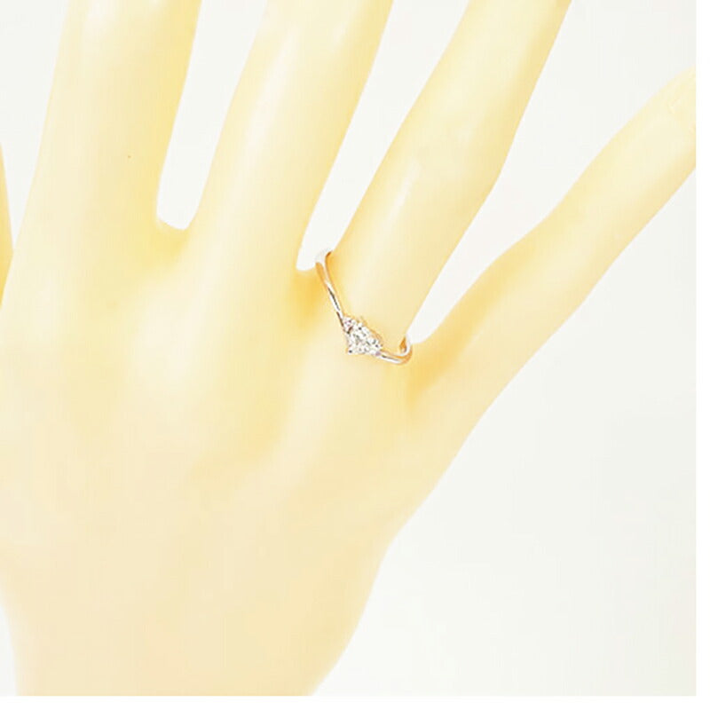 【jv443】 リング ハートモチーフ Pt900 プラチナ ダイヤモンド 0.21ct 11号 未使用【中古】レディース
