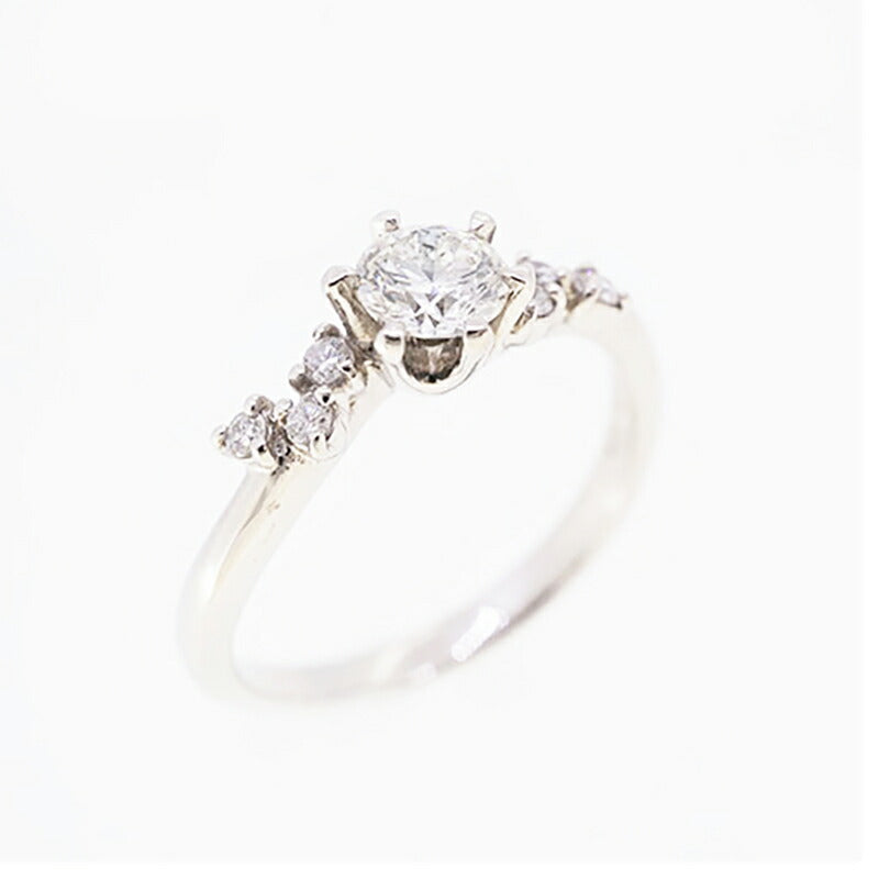 【jv444】 リング Pt900 プラチナ ダイヤモンド 0.3ct/0.06ct 11号 未使用【中古】レディース