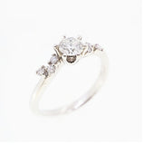 【jv444】 リング Pt900 プラチナ ダイヤモンド 0.3ct/0.06ct 11号 未使用【中古】レディース