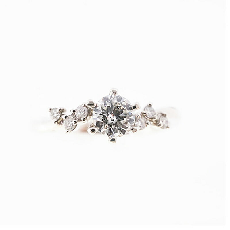 【jv444】 リング Pt900 プラチナ ダイヤモンド 0.3ct/0.06ct 11号 未使用【中古】レディース
