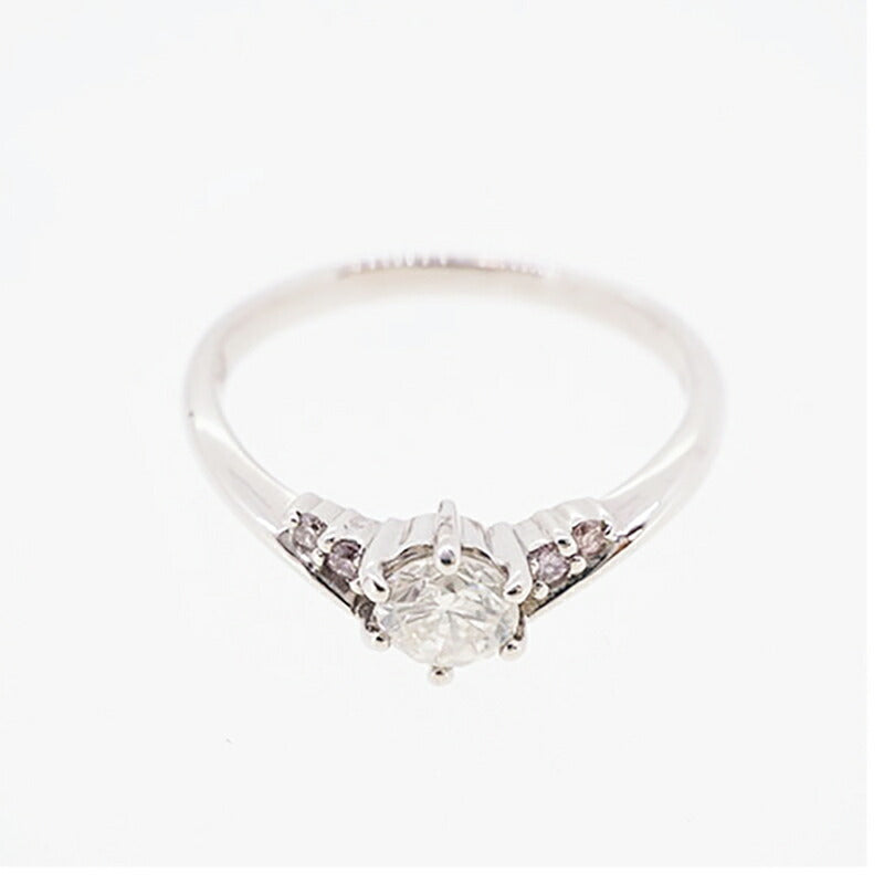 【jv447】 リング Pt900 プラチナ ピンクダイヤモンド ダイヤモンド 0.328ct/0.04ct 11号 未使用【中古】レディース