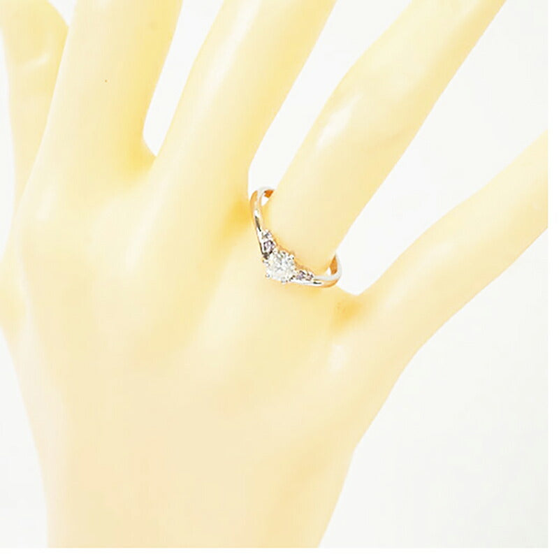 【jv447】 リング Pt900 プラチナ ピンクダイヤモンド ダイヤモンド 0.328ct/0.04ct 11号 未使用【中古】レディース