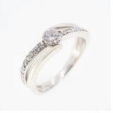 【jv448】 リング Pt900 プラチナ ダイヤモンド 0.220ct/0.180ct 9号 未使用【中古】レディース