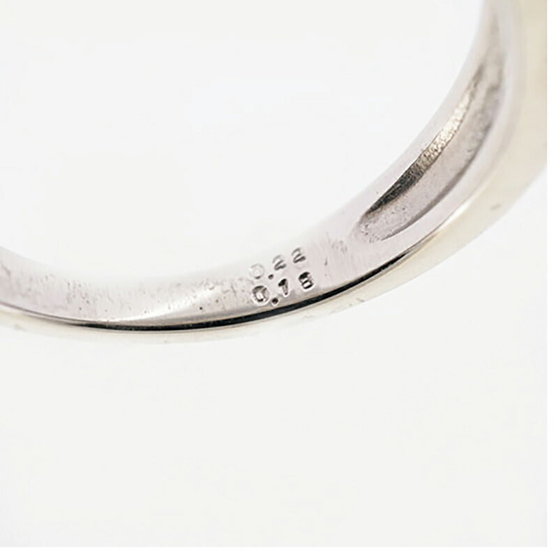 【jv448】 リング Pt900 プラチナ ダイヤモンド 0.220ct/0.180ct 9号 未使用【中古】レディース